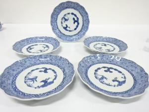 古伊万里　染付　七寸皿　5客